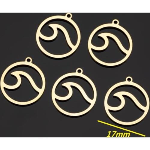 Yiustar 5pcs/Lot Gold Round Wave Jewellery Charms Stainless Steel metal Colorful Mini Star Pendant Jewelry Making dijes bedels
