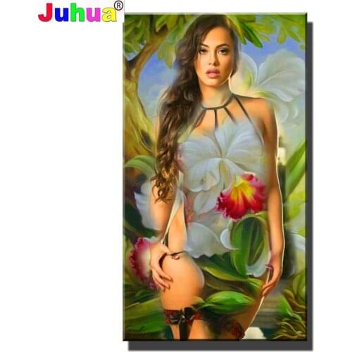 Flower women diamond painting,full,square,round diamond embroidery mosaic diamond diy handwork puzzle diamant Gothic Lady