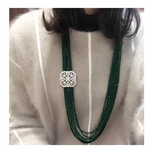 Womens fashion zircon accessories clasp green crystal necklace welcome custom colors fashion jewelry