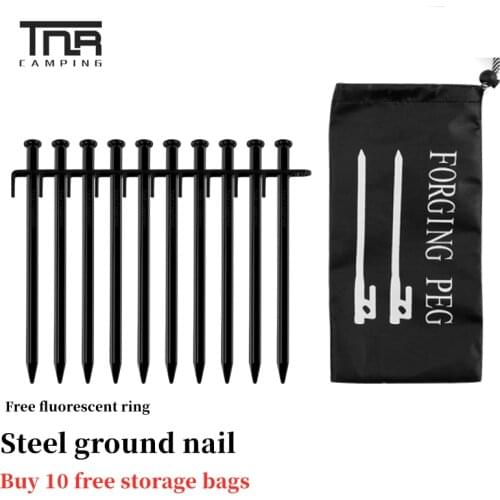 1pcs 20 30 40cm Outdoor Camping High Strength Steel Tent Nail With Hole For Outdoor Camping Hiking Tent Awning Trip