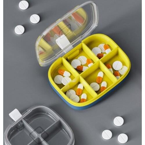 1PCS Pill Case Four /Six grid Compartment Travel Pill Box Organizer Medicine Tablet Dispenser Organizer Pill Box Splitters