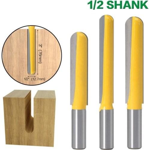 1PC 12mm Shank 1/2"shank CNC carbide end mill tool Long Blade Round Nose Bit Core Box Router Bit - Long Reach