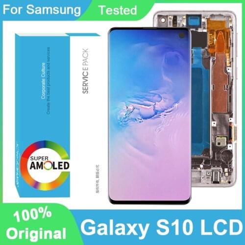 100% Original 6.1'' Super AMOLED Display For Samsung Galaxy S10 G973F/DS G973U G973 Full LCD Touch Screen Digitizer Repair Parts