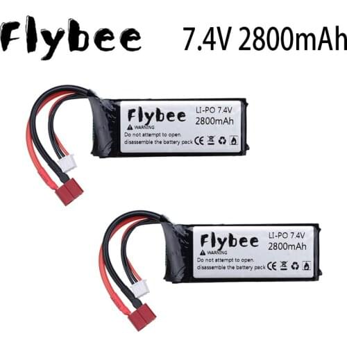144001 Car 2s 7.4V 2800mAh Upgraded Lipo Battery T Plug For Wltoys 1/14 144001 RC Car Boat Lipo Battery Parts 1-5PCS
