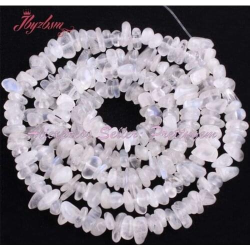 2-4mm Freeform Irregular Shape White Moonstone Natural Stone Beads For DIY Necklace Bracelats Jewelry Making 16" Free Shipping