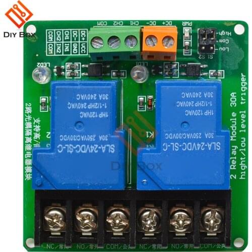 2-Way 30A High And Low Level Trigger Relay Module 2 Channel DC 5V 12V 24V Smart Home Automation Control
