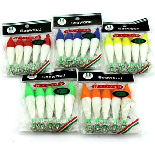 20pcs Noctilucent Squid Jig fishing lure 10.5CM 6.3G Luminous Prawn Lures Artificial Wood Squid Baits