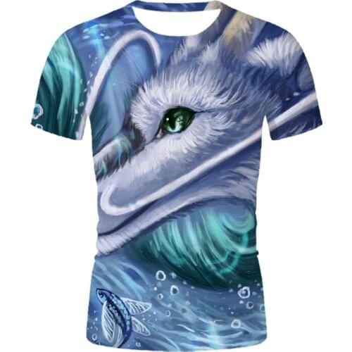 2021 summer mens 3DT shirt Wolf head fashion short-sleeved shirt O collar T-shirt XXS-6XL loose casual street lovers T-shirt