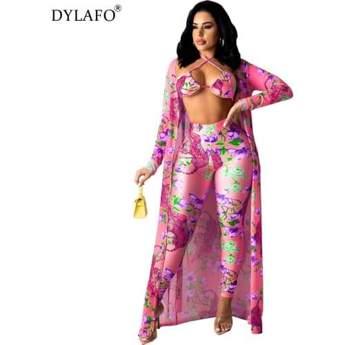 2021 Spring Summer Fashion Sexy Womens Tiger Print Smock Swimsuit 3 Piece Nightclub Sets With Belts Plus Size S-2XL