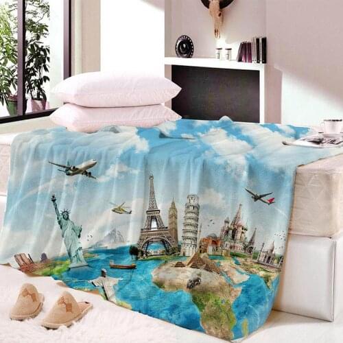 3D Printed Round Earth Art Throw Blanket Super Soft Travel Beach Towel Bedsheet Nap Blanket Home Textile Dropping Custom