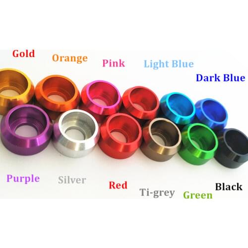 10pcs M3 M4 M5 M6 M8 Aluminum ally cup head cone washer Crown Type washer gasket shim anodized red black gold blue alu