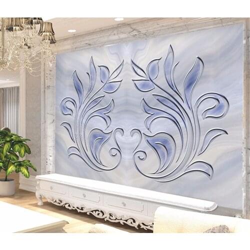 Bacal Modern European Relief3D Flower Wallpaper 3D Mural Wallpaper sticker wall paper roll for living room TV Background Decor