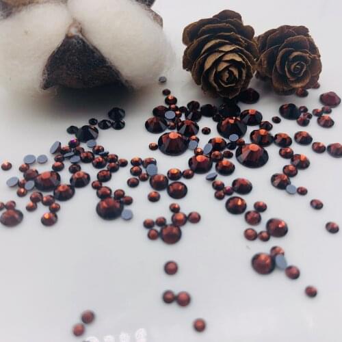 Free Shipping! SS6 to SS30 All Size Burgundy Color Hot Fix Iron On Rhinestone