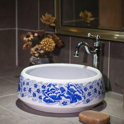 Jingdezhen Porcelain China Classic Art Countertop sanitary ceramic art basin Ceramic wash basin Bathroom Sink