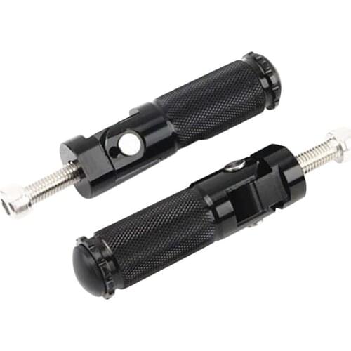 DHBH-Black 8Mm Cnc Universal Motorcycle Bike Folding Foot Pegs Rear Rest Racing Cruiser Chopper Cafe Racer Old School Bobber Tou