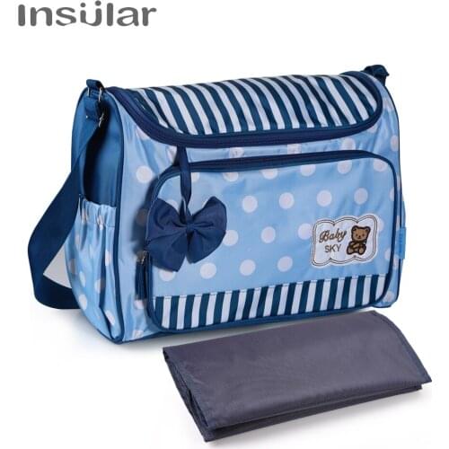 Insular Baby Mommy Stroller Bag Waterproof Nylon Diaper Bags Fashion Dots Maternity Bag Larger Capacity Nappy Changing Bags