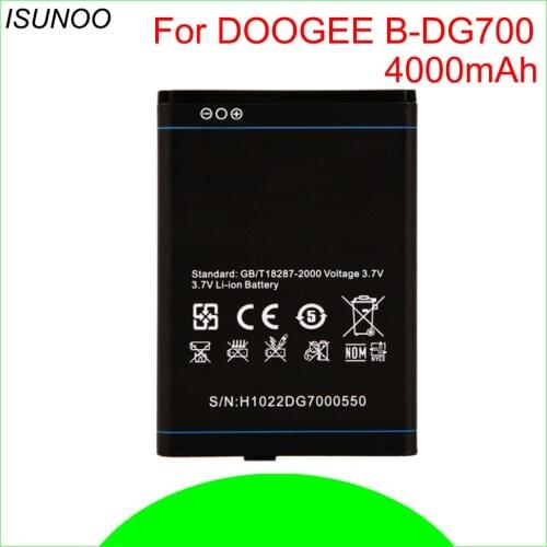 ISUNOO Built-in BDG700 B DG700 B-DG700 Battery For Doogee TITANS2 BDG700 Mobile Phone Replacement Batteria 4000mAh Accumulator