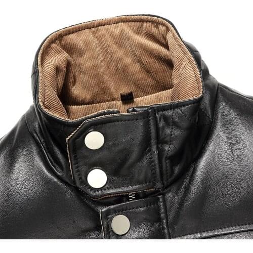 Leather Winter Jacket Genuine Sheepskin Coat for Men Duck Down Jackets Plus Size 4xl LSY080032 MY1688
