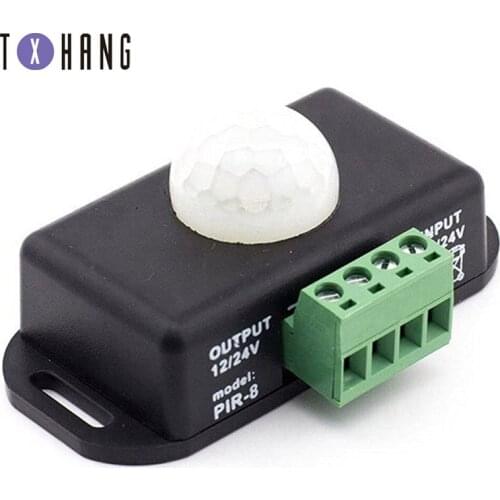 Best price 1pcs DC12V-24V 8A Body Infrared PIR Motion Sensor Switch For 5050 3528 5630 3014 LED Light Strip diy electronics