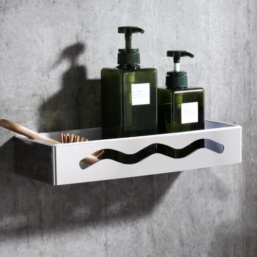 Brushed stainless steel ABS plastic 345mm long square Toilet bathroom shelf High-quality Bathroom basket