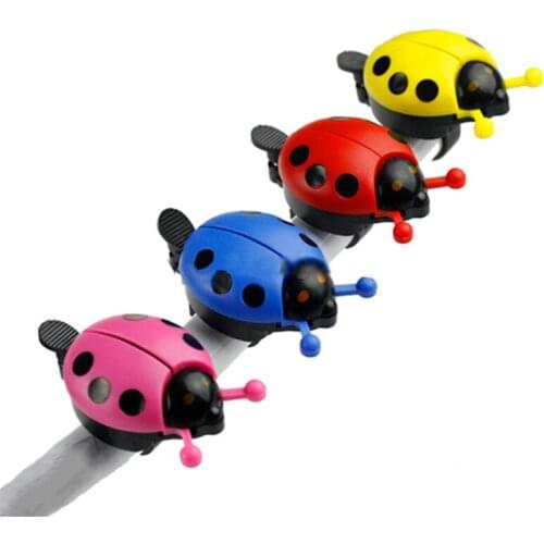 Lovely Ladybug Bicycle Bell Safety Warning Kids Boys Girls Handlebar Cute Kids Bike Beetle Horn Plastic Ring Cycling Accessories