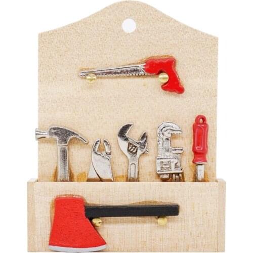 Odoria 1:12 Miniature Wall Mounted Storage Tools Box Set Living Room Home Furniture Model Dollhouse Accessories Doll House Decor