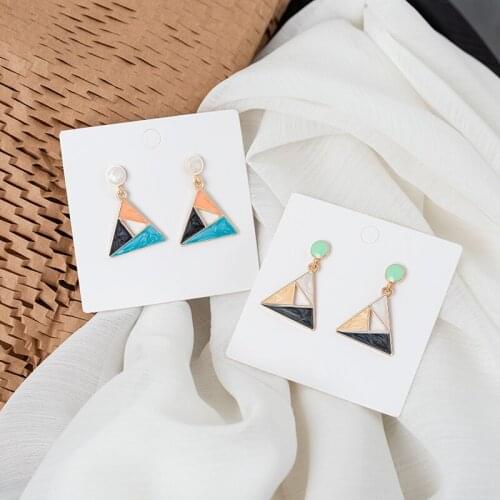 Fashion Acrylic Vintage Gold Triangle Earring 2020 Simple Statement Geometric Drop Earrings for Women Wedding Female Jewelry