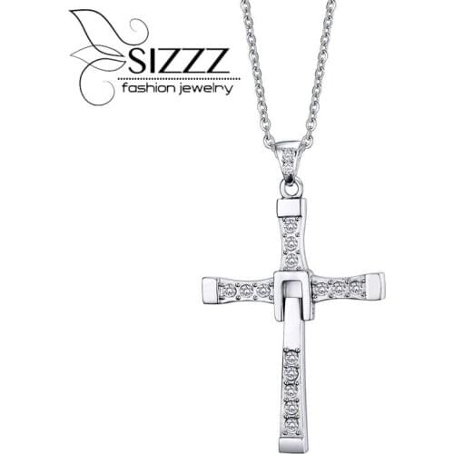 SIZZZ European and American Stainless Steel cross Pendant & Necklaces For Men