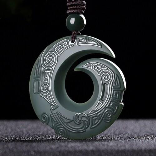 Natural Hetian Qing yu Jade Pendant Jewelery Lucky Exorcise evil spirits Auspicious Amulet Fine Jewelery Jade Pendant