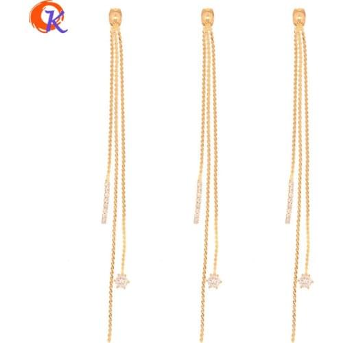 Cordial Design 20Pcs 4*106MM Jewelry Accessories/DIY Making/Chain Shape/Genuine Gold Plating/CZ Parts/Hand Made/Earring Findings