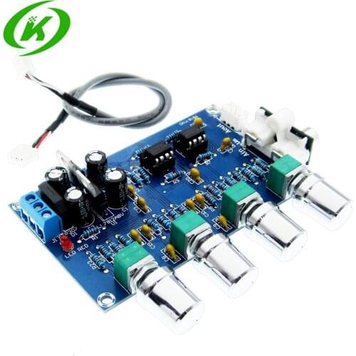 XH-M164 NE5532 Tone Amplifier Board Preamplifier AC 12V-15V Power Supply Dual Channel Audio Amplifier Board 4 Way Adjustment