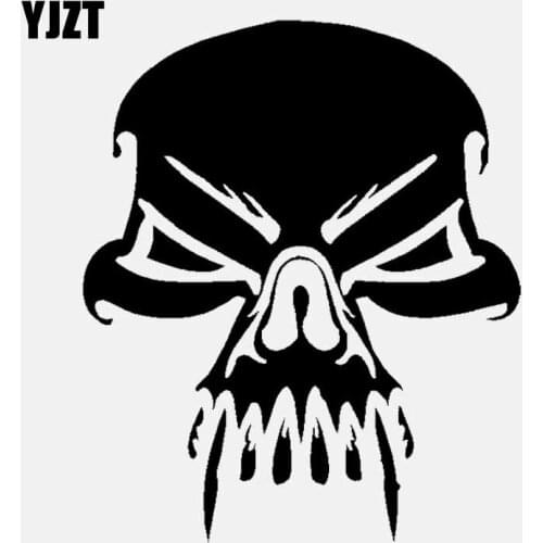 YJZT 11.4CM*13.6CM Skull Death Vinyl Decal Personality Car Sticker Black/Silver C3-2032