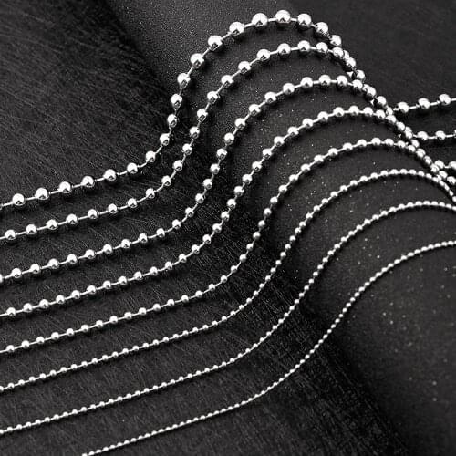 1M/Lot Stainless Steel 1.2/1.5/2.0/2.4/3/3.2/4/4.5/5/6mm Ball Chain Necklace For DIYJewelry Making Crafts Finding Wholesale