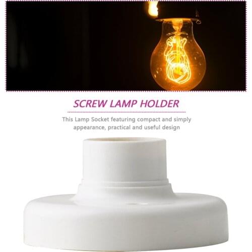 1Pc E27 holder Round Plastic Base Screw Light Bulb Lamp Socket Holder White With Switch Lamp Base Eramic Bulb Holder Cord