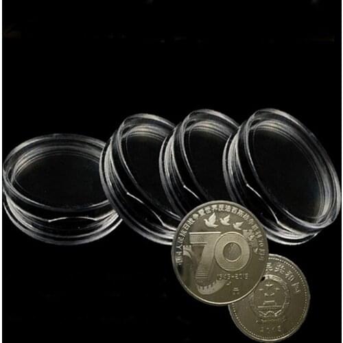 10PCS 25MM Clear Coin Dispay Case Round Boxed Lighthouse Coin Holder plastic Capsules Coin Box Coin Capsules