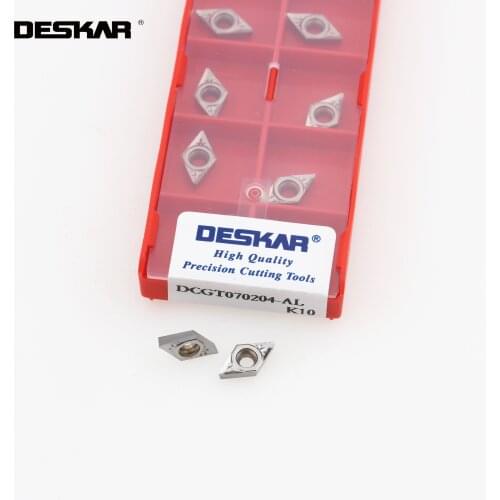 10PCS DESKAR DCGT 070202 DCGT07 0204 DCGT070208 AL K10 DCGT11 T302 DCGT11T304 DCGT11T308 CNC Turning Tools Lathe For Aluminum