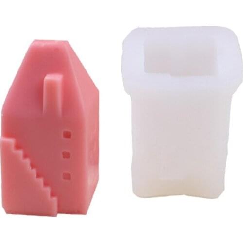 3D House Shape Silicone Mold for Plaster Candle Making Baking Chocolate Cake Pastry Mousse Mould DIY Tools 85DA