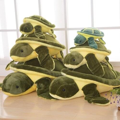 40cm/50cm 35cm Cute Soft Tortoise Toys Green Plush Sea Turtle Cushion Pillow Toys Kawaii Soft Animal Baby Doll Children Birthday