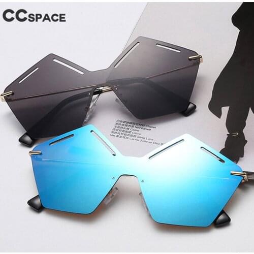 47523 Rimless Sunglasses Pentagon Lens Retro Charm Frameless Men Womens Shade UV400