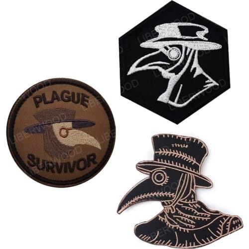 Plague Survivor Geek Merit Patch Embroidered Badge Pest Bird Mask Steam Punk Clothes Accessories Jacket Jeans Applique