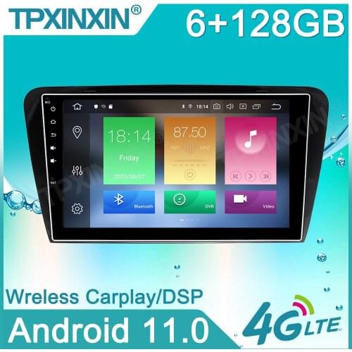 6+128G Android 11 Car Radio For Skoda Octavia 2014 2015 2016 2017 GPS CANBUS Car Multimedia Player RAM 6GB 4G DSP No 2din