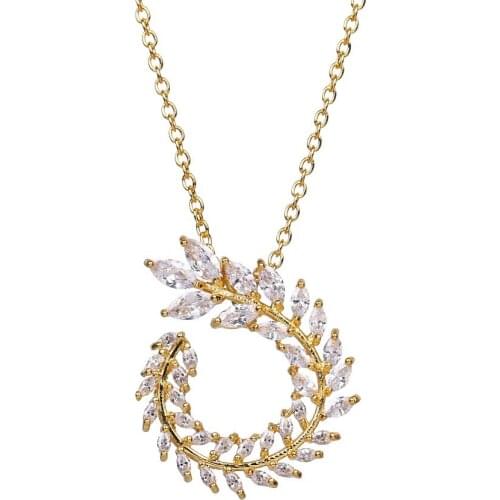 Bettyue Brand Fashion New Hot Cubic Zircon Branch Shape Three Gold Colors Jewelry Necklace For Women Luxury Party Wedding Gift