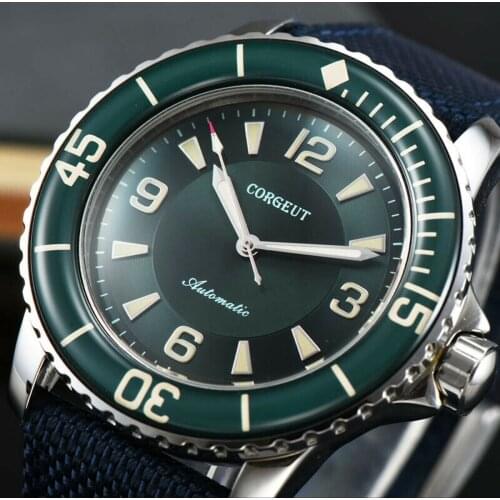 Corgeut Sport Design Clock Luxury Top Brand Leather Mechanical Reloj Hombre Luminous Automatic Self-Wind Vintage Mens watch