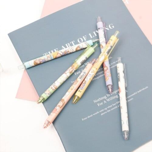 40PCS Cartoon Student Gel Pens Hemp Meat Press Pen Cute Water Pen Office Stationery Office Accessories