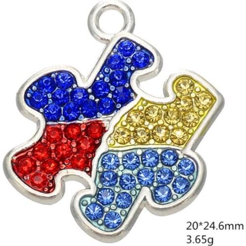 Autism Awareness Charm Pendants Jewelry Making Finding DIY Bracelet Necklace Earring Accessories Handmade Tools 3pcs