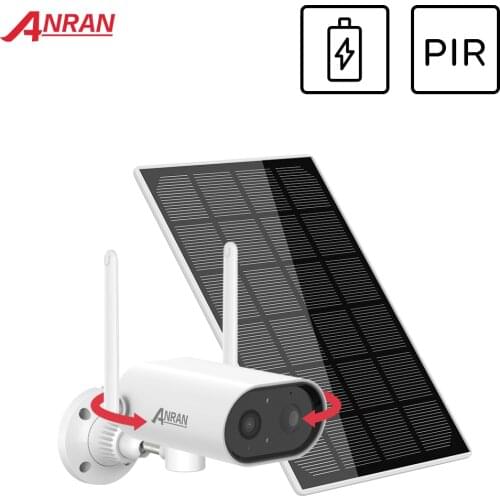 ANRAN 3MP Solar Camera WIFI PTZ Surveillance Outdoor Waterproof Security Camera Security Protection PIR Night Vison APP Control