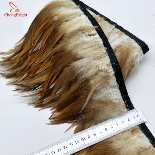 ChengBright Good 10Yards Cock Feathers Trim Cloth Sideband Chicken Pheasant Feather Trims Clothing Wedding Feather Ribbon Y