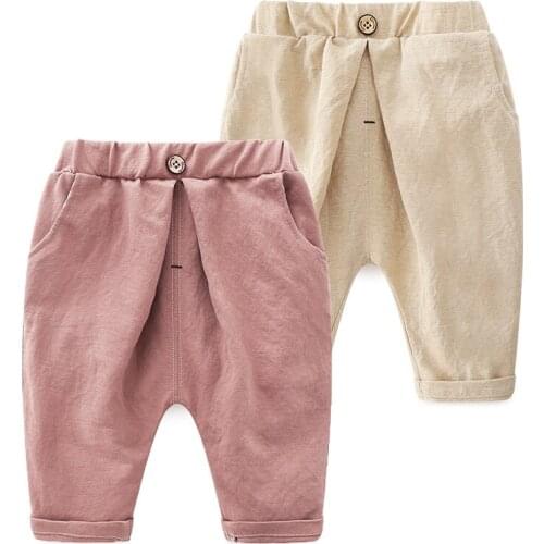 HOT! NEW summer kids 7 minutes shorts boys girls Harem Pants loose casual sports kids clothes baby Children clothing Pure color