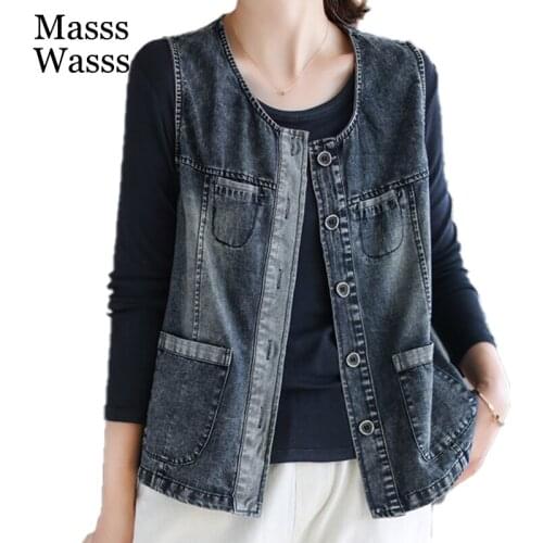 Женские джинсовые жилеты Masss Wasss China At AliExpress