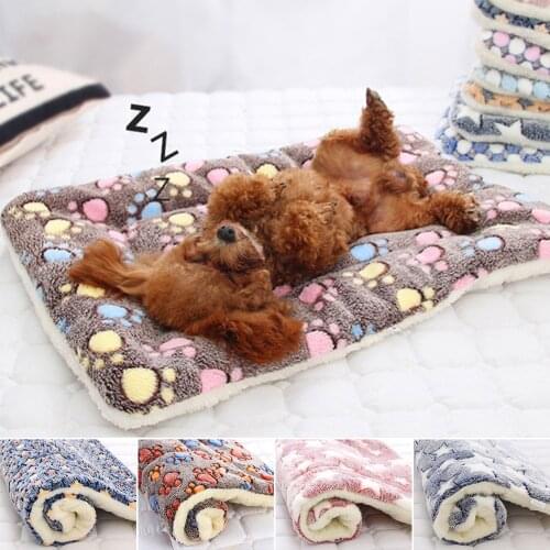 Soft Dog Mat Flannel Thickened Warm Bed Mat For Puppy Dog Cat